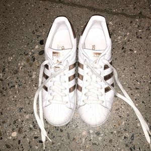 Size 9 Women’s Gold Adidas Superstars